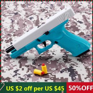 Gun Toys Toy Gun Pistol Handgun Black Soft Bullet Shell Ejected Foam Dart för vuxna Kids Girls Outdoor Shooting Games T240309