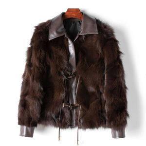 Small Amount Of Clothing 2024 Spring Haining New Women's Leather Collar Fox Casual Loose Fur Coat 215788