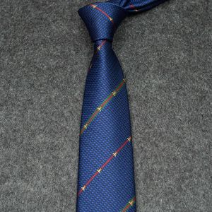 Cravatte Designer New Casual Personalizzato Ricamo Modello Ape Abito formale a righe Business Casual Cravatta da uomo Navy Bee 8YDB