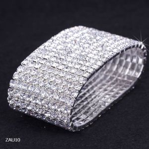 10 Rows White Rhinestone Bracelet Elastic Stretchy Wristband Bangle Party Wedding Bridal Jewelry ZAU10 52621