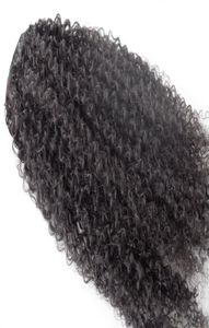 Nya brasilianska lockiga hårfäst CIIP i kinky curl väver obearbetade naturliga svarta färg Mänskliga förlängningar kan färgas 1piece7845236