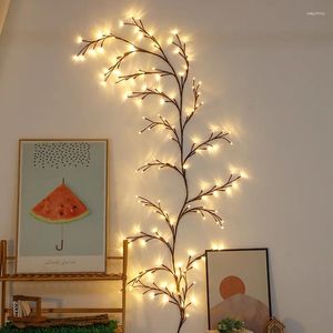 Luzes da noite 144LED Light String Rattan Decoração Interior Lâmpadas de Parede Ambiente Quarto Sala de Estar Casa Decorativa Férias