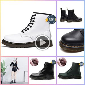 Airwair Doc Martenser Dr Martinser Stivaletti da donna Designer Matin Boot Jadon 1460 Stivaletti in pelle liscia neri bianchi Mocassini classici a 8 occhi alti Scarpe