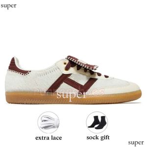 Modedesigner Wales Bonner Nylon Brown OG Casual Sambaba Sneaker Pony Leopard Sambae Sneakers Sporty Rich White Black Red Shoes Flat Sports Adiddas Gazelle 777