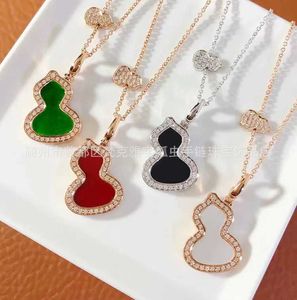 Designer Necklace VanCF Necklace Luxury Diamond Agate 18k Gold Gourd Necklace Chain Plated with Natural Agate Chain Live