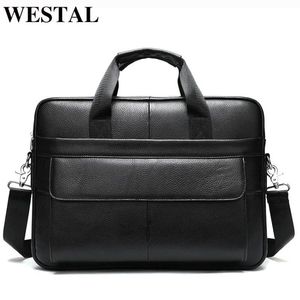 حقائب المكاتب الجلدية للرجال للرجال من Westal للرجال ، حقيبة كمبيوتر محمول من أجل Mensenger Leather Bag Leather For Document Brie226f