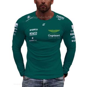 Men's T-Shirts Aston Martin 2024 F1 Team Long Sleeve T-shirts Spanish Racing Driver Fernando Alonso 14 and STROLL 18 Men Women Children Clothes
