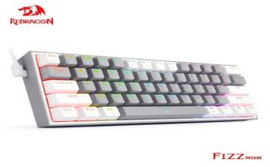 キーボードREDRAGON FIZZ K617 RGB USB MINI MECANICAL GAMING KEYBOARD RED SWITCH 61キーワイヤード分離可能ケーブルPORTABLE2022049