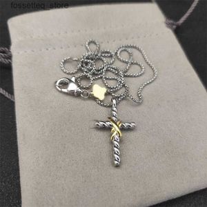 Pendanthalsband retro halsbandsdesigner Tillbehör Cross Pendant Womens Classic Moissanite Man Chain med långa kabeltrådsmodesmycken ZH142 B4 L240309