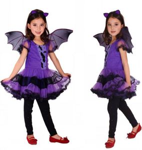 زي الخفافيش للفتاة الأطفال Cosplay Dance Dress Cape Cloak Cloak for Kids Little Witch Kids039 Day Halloween6616402