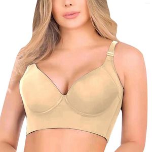 Reggiseni da donna Reggiseno modellante levigato per la schiena Taglie forti Fascia larga Shapewear Biancheria intima grassa Top modellanti per il seno Coppa F