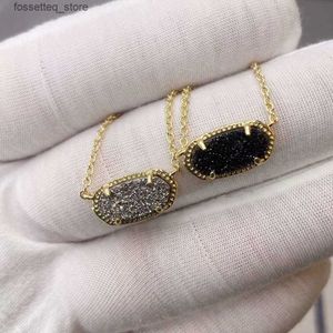 Hänge halsband designer smycken kendras scotts halsband k naturlig agat kristalltänder halsband hänge svart agat halsband l240309