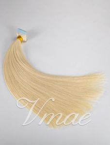 100G nieprzetworzona taśma przedłużająca się Virgin Virgin Human Hair w indyjskim naturalnym brązowym blond podwójnie narysowana jedwabna prosta skóra Weft7956848