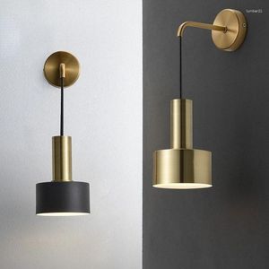 Wall Lamp Modern Lamps E27 Gold Sconce Lighting Fixture Nordic Style Stairway Study Hall Aisle Bedside Bedroom Corridor Decor Lights