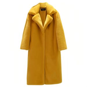 Fur 2023 New Winter Fashion High Quality Faux Mink Fur Coats女性長いオーバーコート女性ゆるい厚い温かいテディジャケットの服のトップ