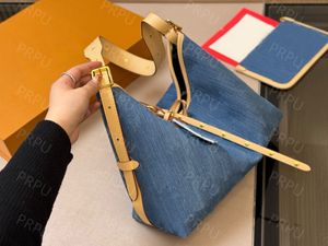 Designer denim totväska transporter mm axelväska medelhög handväska duk läder mode väska lyx shopping väska mini måne handväska kullar 10a+ kvalitet koppling plånbok prpu