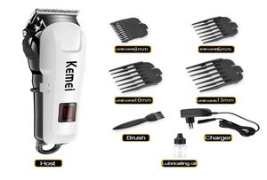 Kemei Professional Men039s ładowne włosy Clipper LCD Wireless Electric Ghaver Stylowanie włosów WTIH Stal węglowa cięcie H6372808