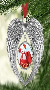 Sublimação em branco decorações de Natal com neve transferência de corda vermelha impressão asas de anjo forma em branco consumíveis suprimentos fwa23150935