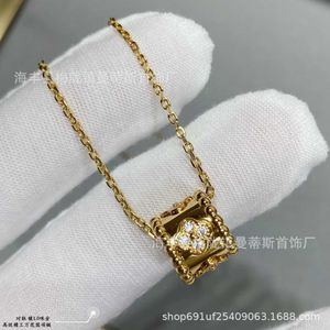 Designer Pendant Necklace Sweet Love Vanca Jade Clover S925 Pure Silver High Edition Kaleidoscope Necklace Fashionable and Elegant Clawbone Chain S0m9