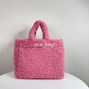 Bolsa de compras feminina de pelúcia, bolsa tote grande, bolsa de ombro de qualidade, material macio de tecido felpudo