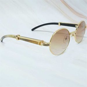 2024 Luxury Designer Off Luxury Designer Nya män och kvinnors solglasögon från klassiska män White Buffalo Horn Frame Shades Oval Glasses Round 7550178