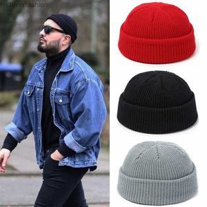 Lavorato a maglia per le donne Skullcap Uomo Beanie Cappello Inverno Retro Brimless Baggy Melon Cap Cuff Docker Fisherman Berretti Cappelli