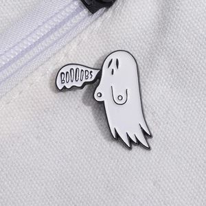 Brooches Spooky Boobs Enamel Pins Custom Ghost Lapel Badge Hat Clothes Backpack Jewelry Halloween Funny Brooch Accessories