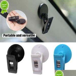 Andra interiörstillbehör Nya 1/2st Fixing Tools Sug Cup Plastic Car Window Mount Clip Bill Holder Card Clamp för handduksbiljett D DHZU2