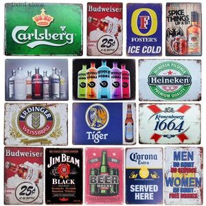 Metal Painting Drink Beer Wine Metal Poster Whiskey Plaque Vintage Tin Sign Wall Decor For Bar Man Cave Decorative T240309