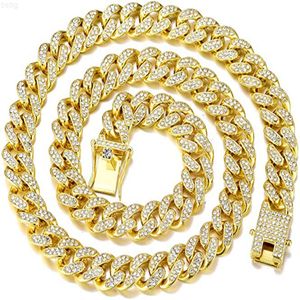 13 мм Iced Out ювелирные изделия в стиле хип-хоп кубинская цепочка с золотым и серебряным покрытием Bling Майами ожерелье с бриллиантами для мужчин Ejn2019