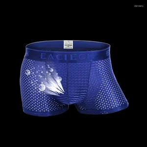 Mutande Intimo di bambù Uomo Boxer trasparenti Mesh Boxer traspiranti Trasparente Mutandine senza cuciture Designer