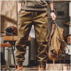 Men'S Pants American Vintage Cargo Pants Men Jogging Casual Length Militarys Mens Streetwear Work Tactical Tracksuit Trousers Drop De Dhlvc