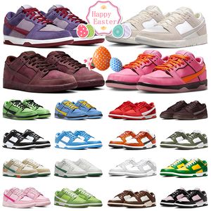 2024 Män kvinnor Panda Lows Running Shoes Plum City of Love Triple Pink Panda Valentine's Day Pastoral Print Setsubun Buttercup Low Trainers Sport Sneakers