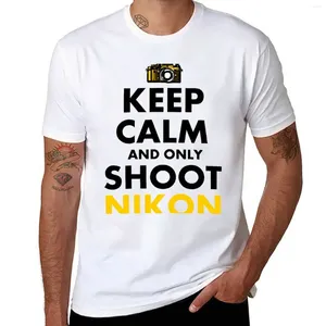 Мужские майки Keep Calm And Only Shoot Футболка Nikon Футболки с рисунком Футболки