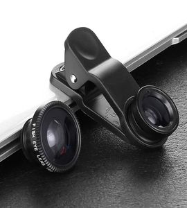 Universal Clip 3 in 1 Kit Fish Eye Lens Wide Angle Macro Mobile Po Phone Camera Glass Lens Fisheye For iPhone X XS Max 8 Plus 77121160