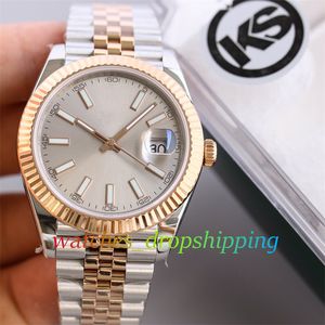 KSF Mens Watch 41mm Date ETA 2836 Automatic Mechanical Movement Watch Rose Gold Silver Jubilee Bracelet Waterproof Sapphire Glass KS Factory Wristwatch