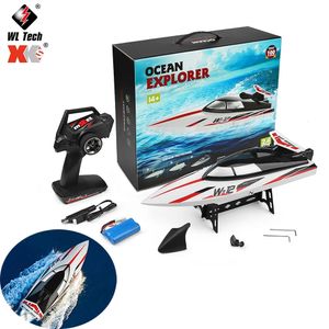 WLTOYS WL912-A RC Boat Waterproof Upgrade 35KMH High Speedboat 2,4 GHz uppladdningsbar fjärrkontroll Ship Kids Toys Gift 240307