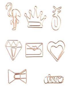 Rose Gold Crown Flamingo Paper Clips Creative Metal Paper Clips Bokmärke Memo Planner Clips School Office Stationery Supplies TQQ 9240247
