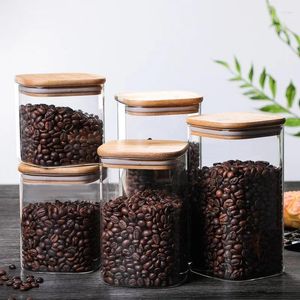 Storage Bottles 600-1400Ml Square Guardian Love Sealed Jar Seasoning Tank Milk Powder Candy Coffee Bean Bottle Tool
