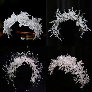 Luksusowe kryształowe koraliki kwiatowy nośnik ślubny barokowa korona ślubna biżuteria do włosów konkurs Rhinestone diadem na głowę ornament włosów 240301