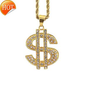 Pendant Necklaces Hot Selling Hip-hop Street Style Stainless Steel Gold-plated Us Dollar Pendant