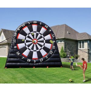 Großhandel 5mH (16,5ft) Freies Schiff Maßgeschneiderte aufblasbare Oxford-Fußball-Dartscheibe Fußball-Kick-Dartscheibe Ziel Sportspiele Sticky Ball Shooting mit Gebläse und 6 Bällen