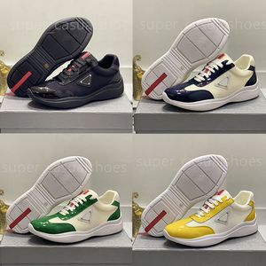 Mocassini firmati Uomo America Cup Sneakers Donna Triangolo Logo Scarpe Sneaker in pelle Bianco Nero Grigio Scarpe da ginnastica con scatola 35-46