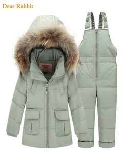 Sets Winter for Boys Coat Girls Ski Suit Children Clothing Set Baby Duck Down Jacket Pants Overalls Warm Kids clothes Snowsuit 02139342