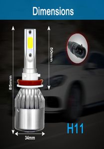 2Pcs Car Lights Bulbs LED H4 H7 9003 HB2 H11 LED H1 H3 H8 H9 880 H27 9005 9006 HB4 H13 9004 9007 Auto Headlights 72W COB 6000K3817936