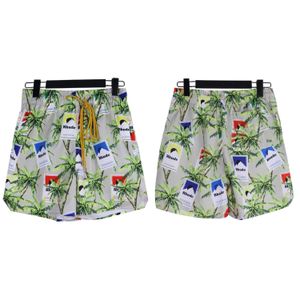 Chaopai Rhude All Over Coconut Tree Casual Lace Up Shorts Mens and Womens American High Street Beach Capris