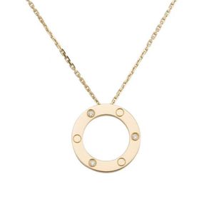 Designer Love Circle Pendant Necklace Fashion Letter Necklaces for Men and Women Valentine's Day Gift 18k Gold Plated Luxury 308F