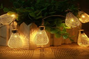 LED -strängar Metal LED -glödlampor Gyllene droppljus för inomhusdekoration Bröllop Julfest Holiday3624709
