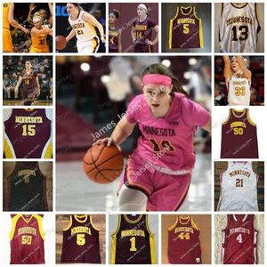 Benutzerdefiniertes genähtes Basketballtrikot der Minnesota Golden Gophers 14 Lou Hudson 30 Chuck Mencel 32 Trent Tucker 34 Willie Burton Whitey Skoog Mychal Thompson Kevin McHale