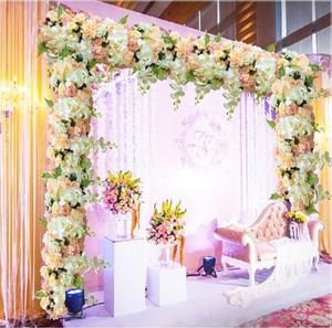 新しい到着エレガントな人工花の列結婚式のセンターピースロード引用フラワーテーブルランナー装飾用品8391136